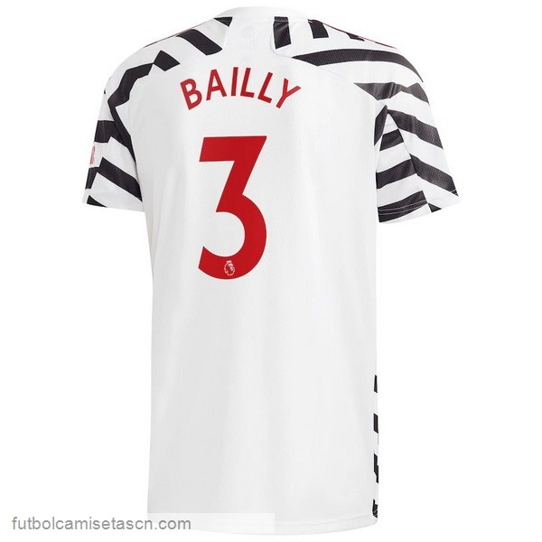 Camiseta Manchester United NO.3 Bailly 3ª 2020/21 Blanco